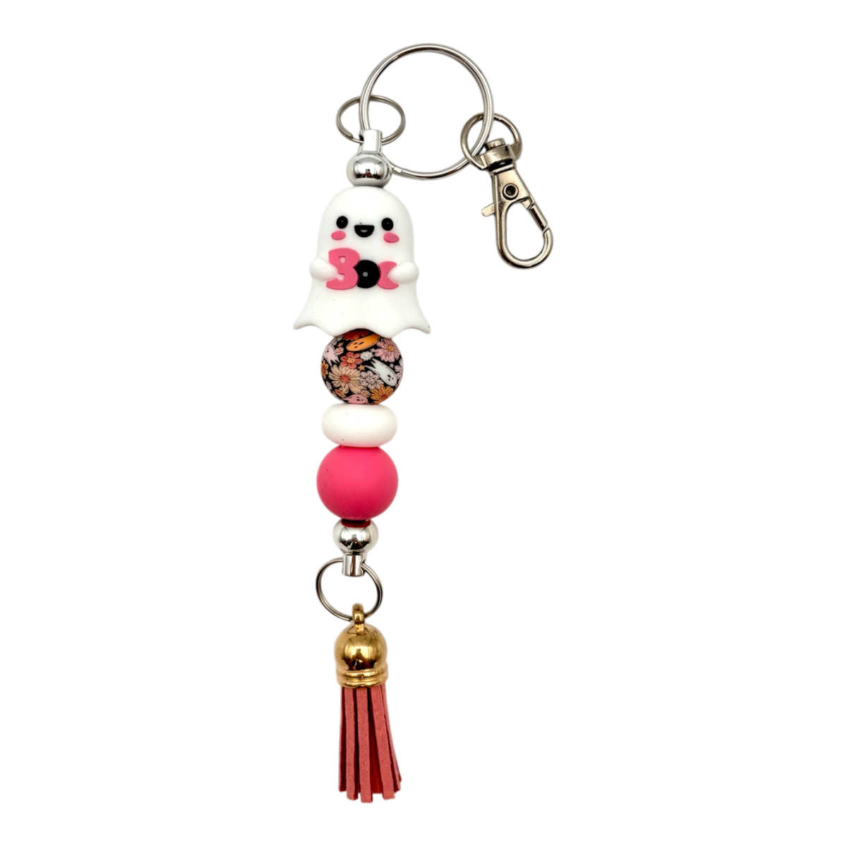 Porte-clé en billes - Boo 👻🎀