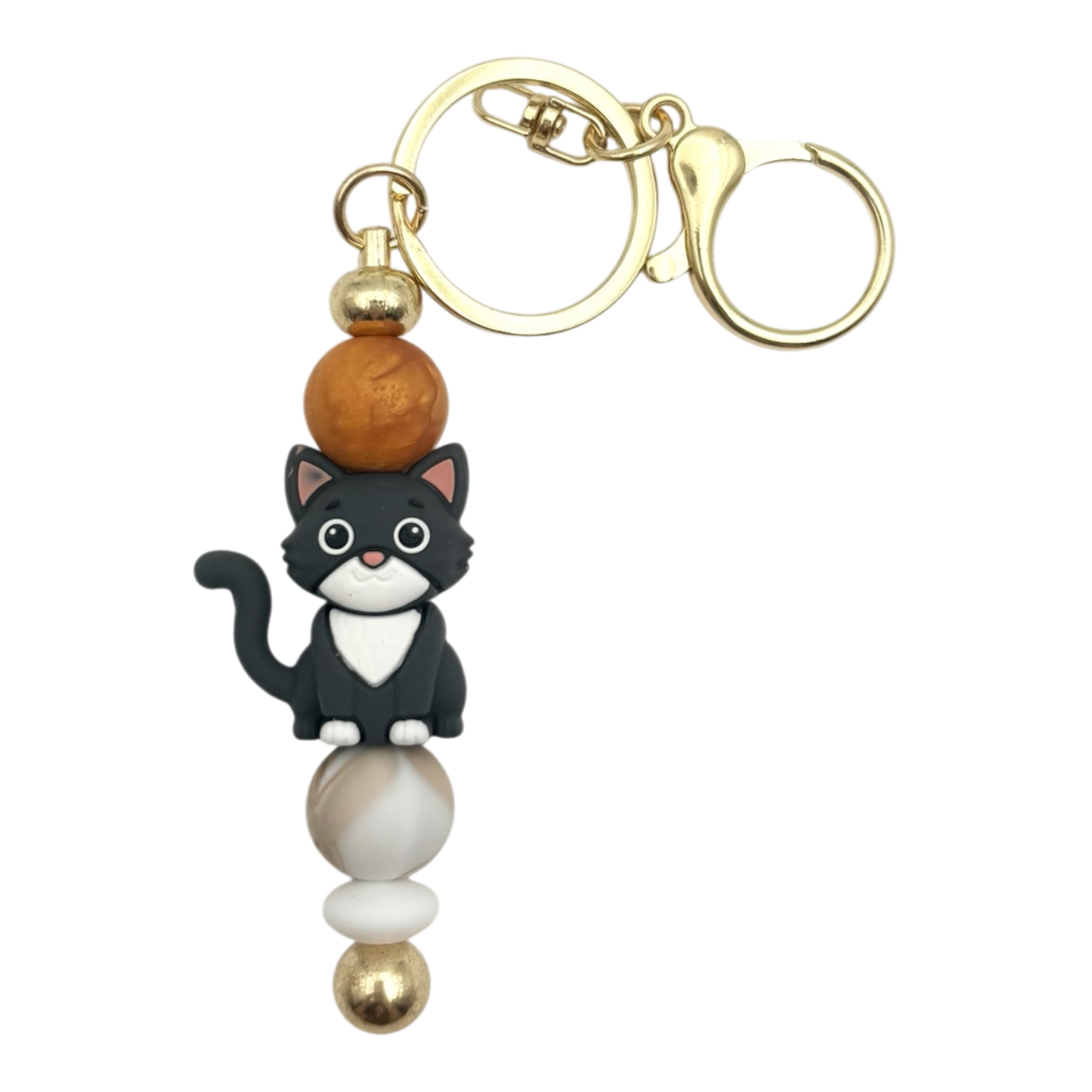 Porte-clé en billes - Chat 🐈⬛