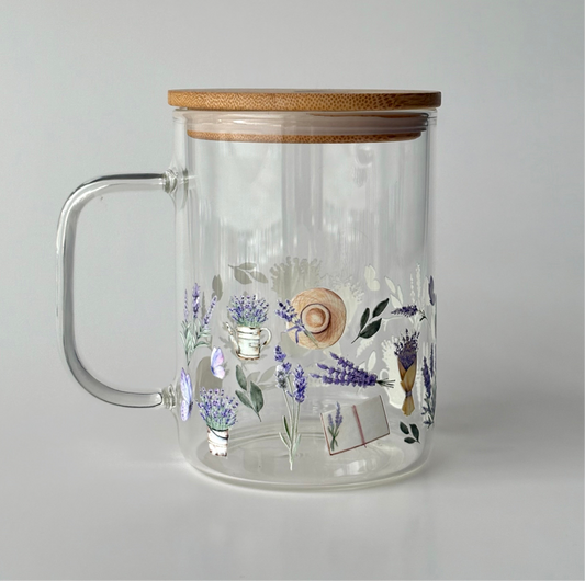Tasse en verre avec couvercle et paille (17 oz) - Lavande 🪻