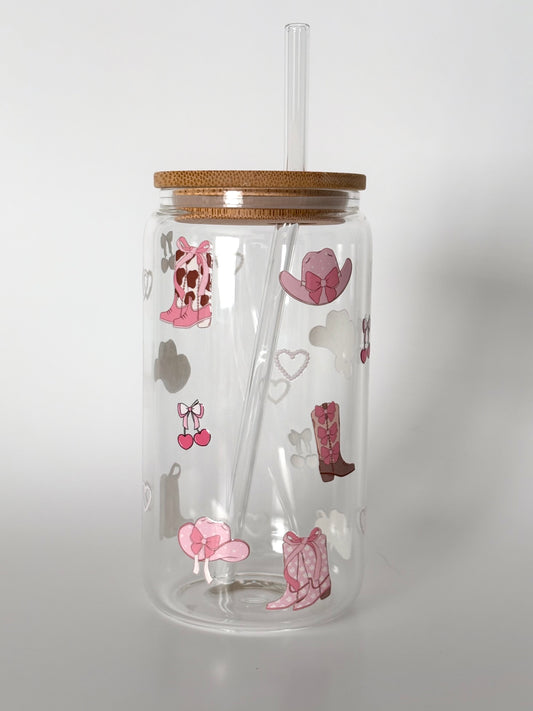 Beer can glass - cowgirl - verre personnaliser
