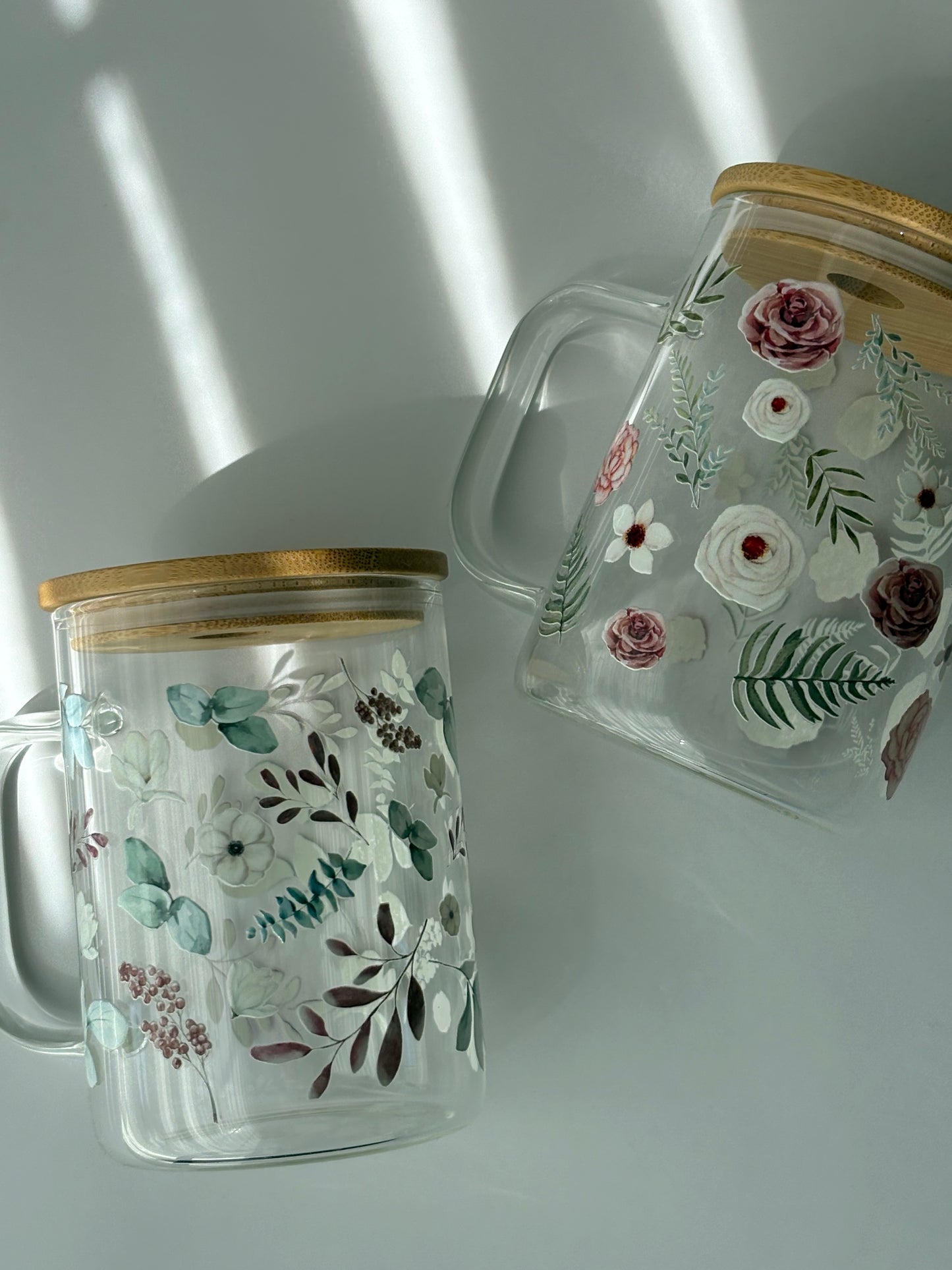 Tasse en verre avec couvercle et paille (17 oz) - Brise boréal 🌿🧊
