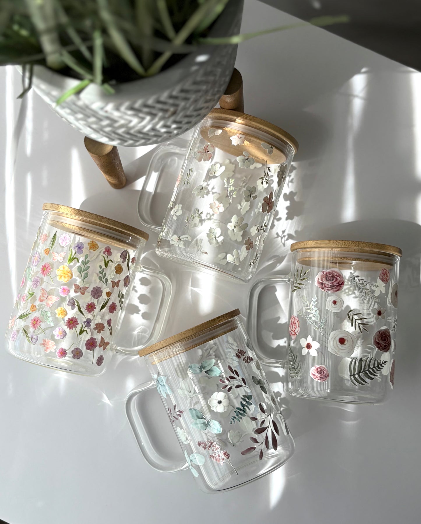 Tasse en verre avec couvercle et paille (17 oz) - Brise boréal 🌿🧊