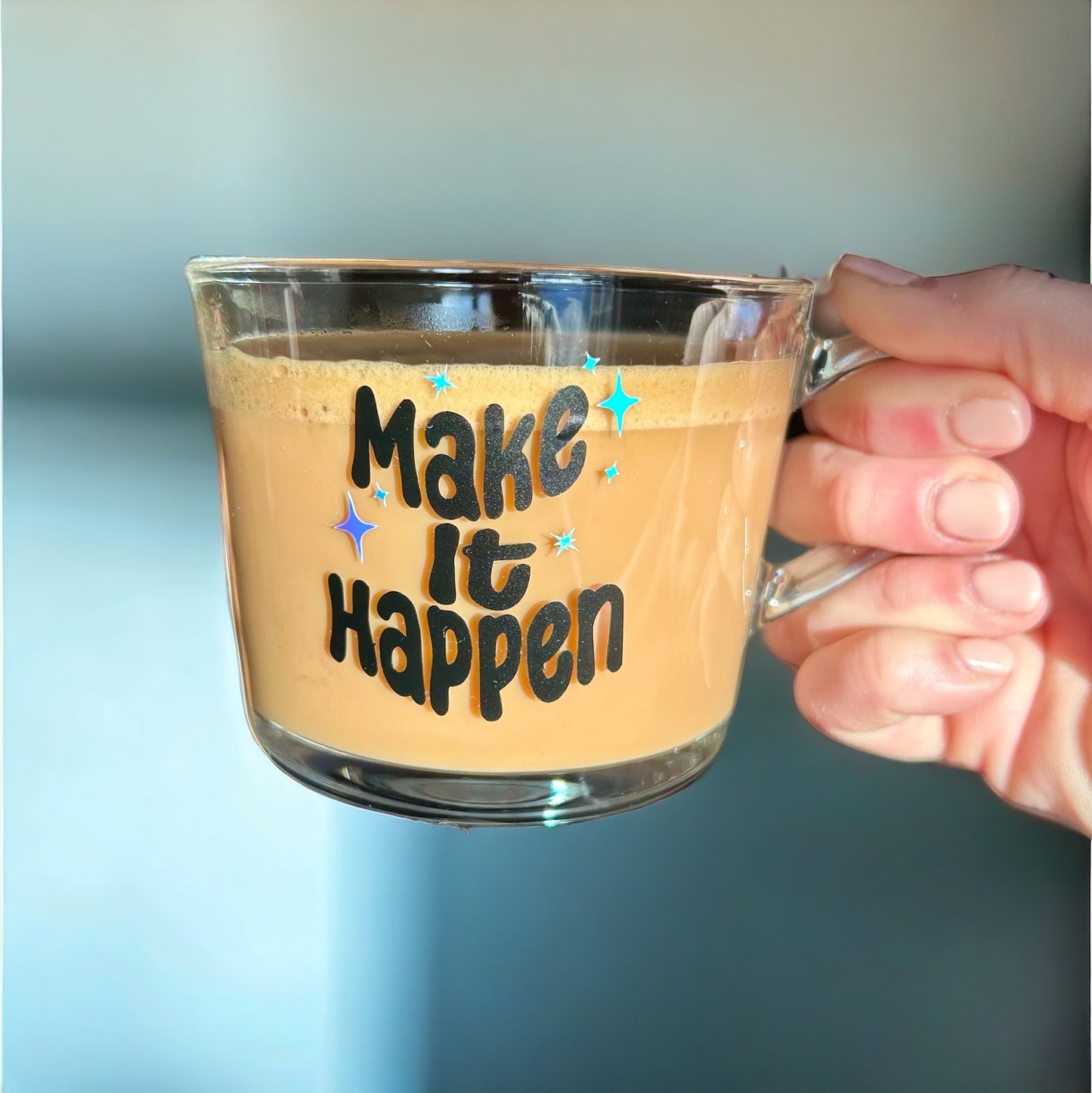 Tasse en verre (12 oz) - Make it happen ✅