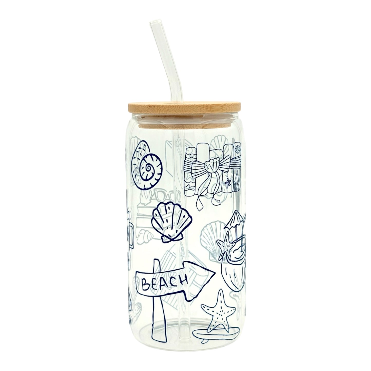 Tumbler en verre avec couvercle et paille (16 oz) - Entre deux chapitres 🌊📖