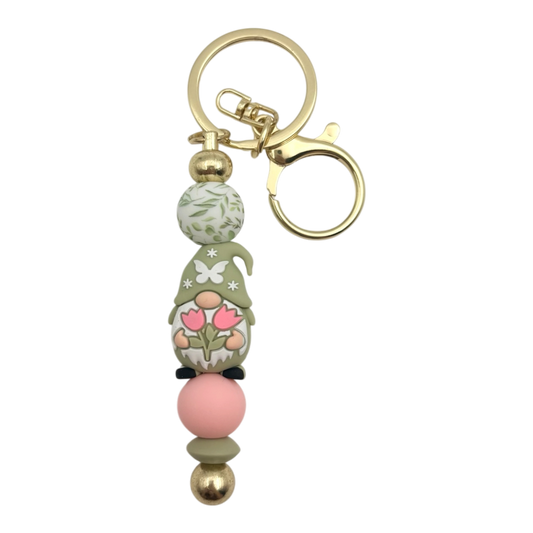 Porte-clé en billes - Gnome 🌸