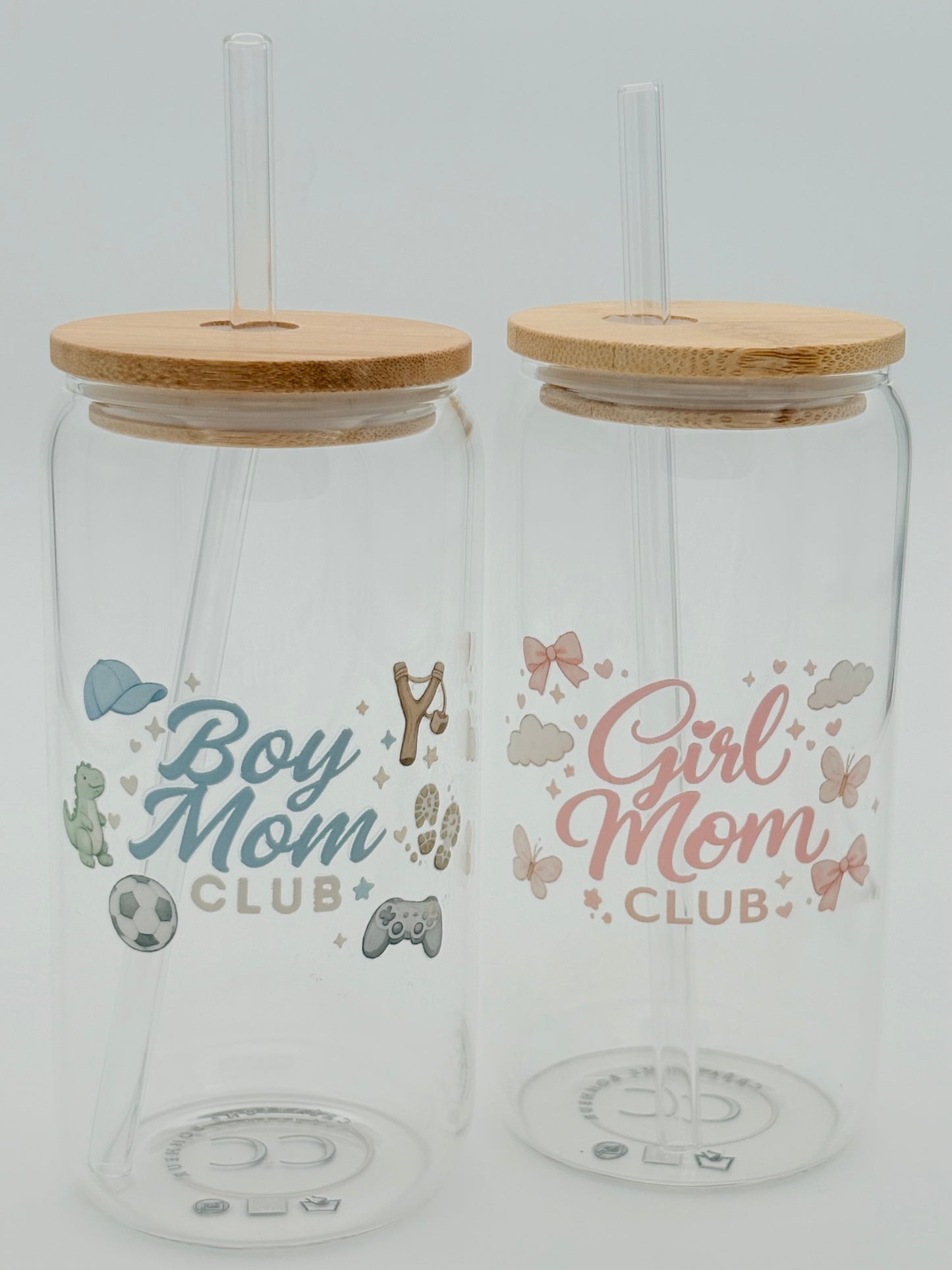 Tumbler en verre avec couvercle et paille (16 oz) - Boy mom club ⚽️🕹️🧸