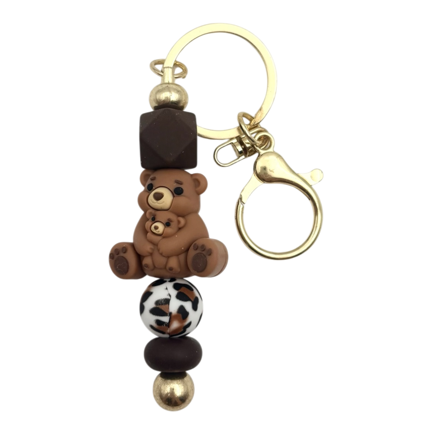 Porte-clé en billes - Maman ourson 🧸