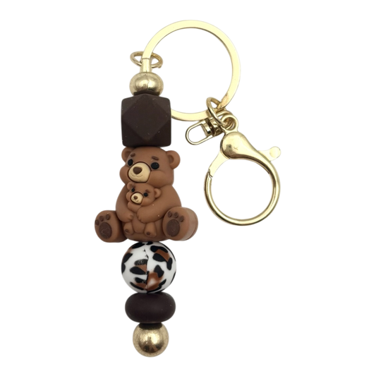 Porte-clé en billes - Maman ourson 🧸