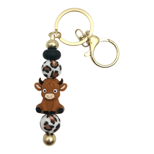 Porte-clé en billes - Vache 🐮