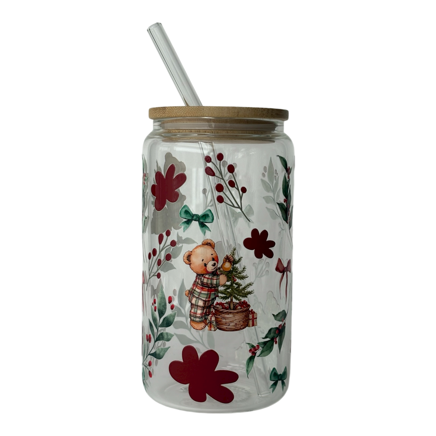 Tumbler en verre avec couvercle et paille (16 oz) - Douce magie 🧸