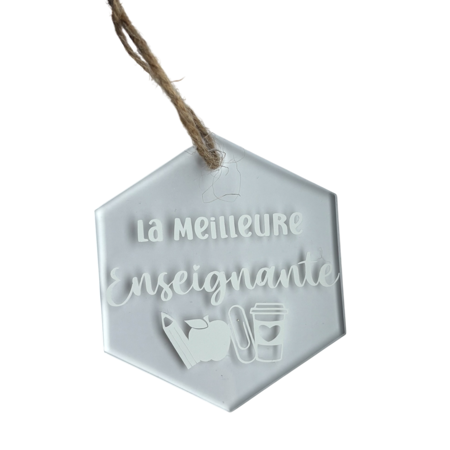 Ornement en acrylique - Meilleure des enseignante 👩‍🏫
