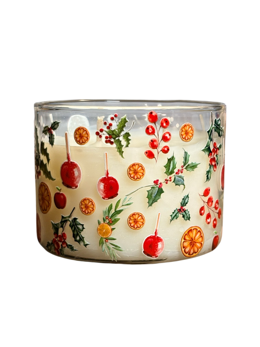 Chandelle double mèche hiver sucré ❄️🍭🍊