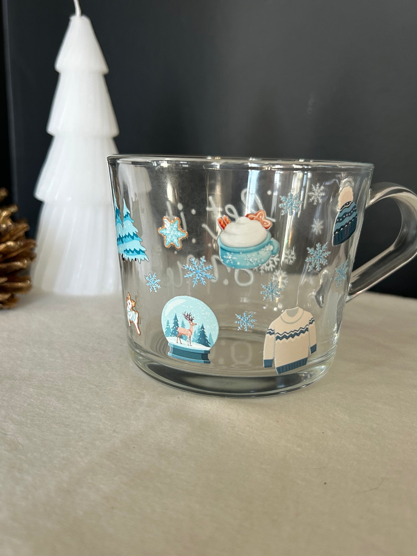 Tasse en verre (12 oz) - Let it snow ☃️