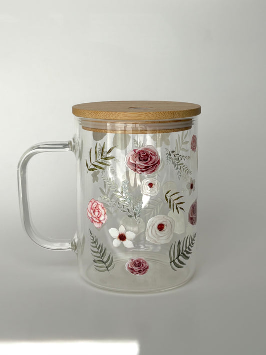 Tasse en verre avec couvercle et paille (17 oz) - Brise boréal 🌿🧊