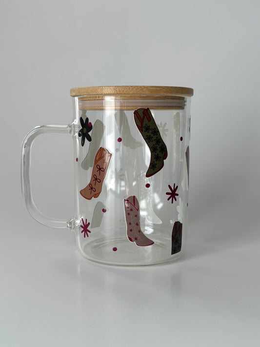 Tasse en verre avec couvercle et paille (17 oz) - Cowgirl 🤠🌻
