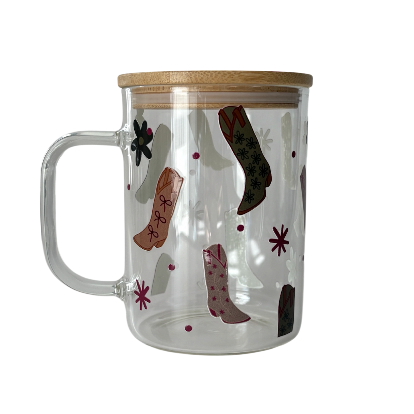 Tasse en verre avec couvercle et paille (17 oz) - Cowgirl 🤠🌻