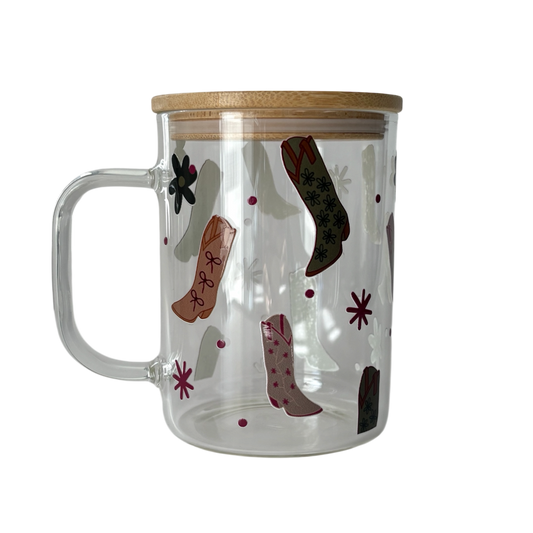Tasse en verre avec couvercle et paille (17 oz) - Cowgirl 🤠🌻