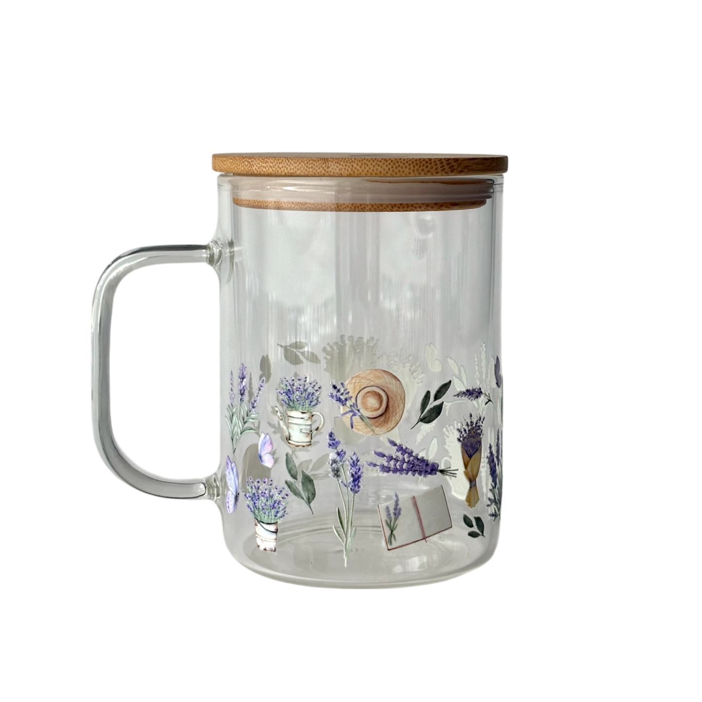 Tasse en verre avec couvercle et paille (17 oz) - Lavande 🪻