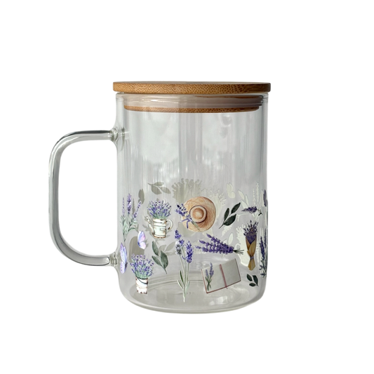 Tasse en verre avec couvercle et paille (17 oz) - Lavande 🪻