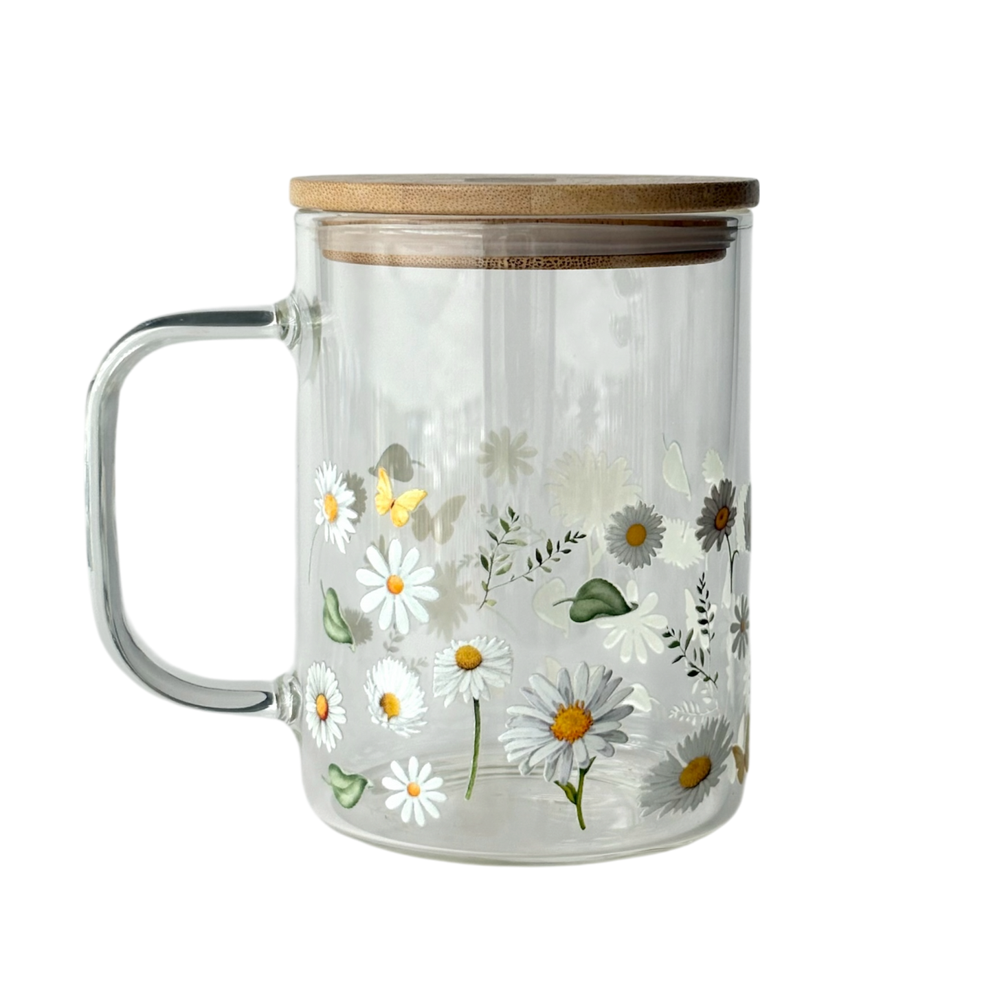 Tasse en verre avec couvercle et paille (17 oz) - Marguerite 🌼