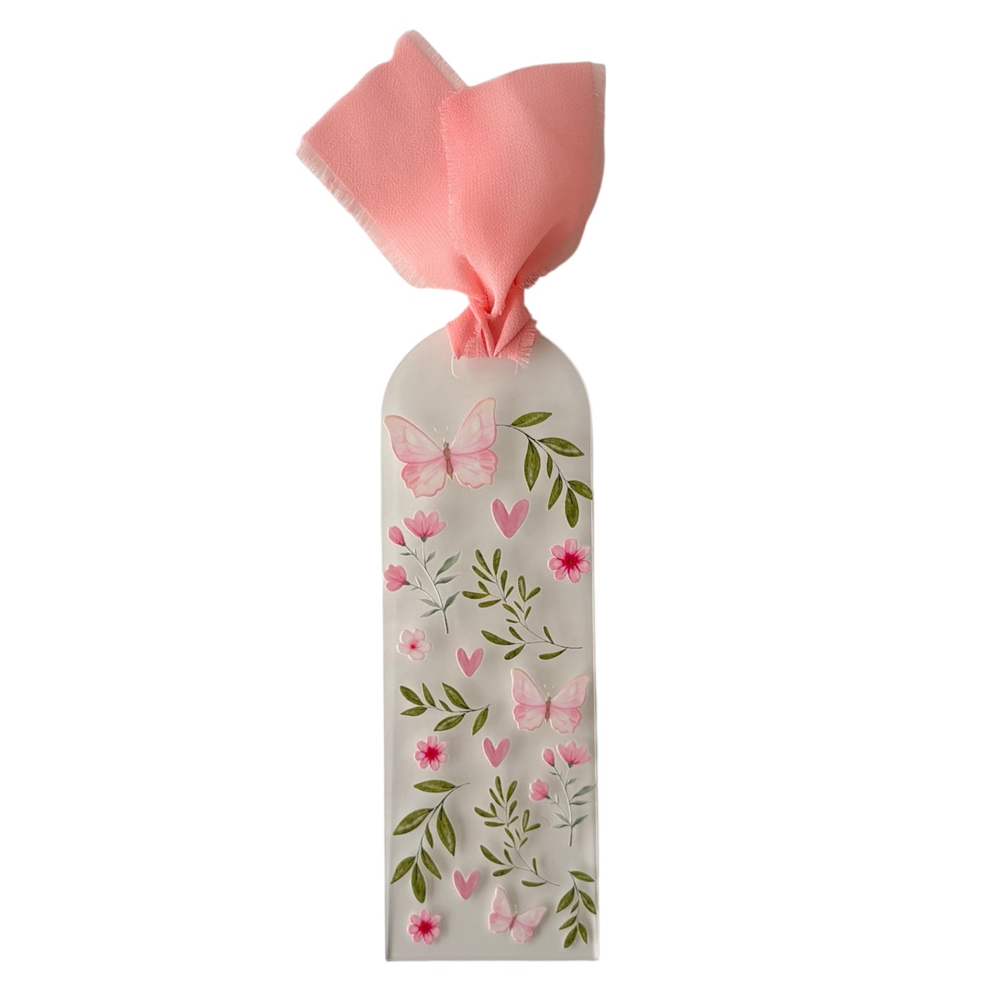 Signet en acrylique - Coeur de papillons