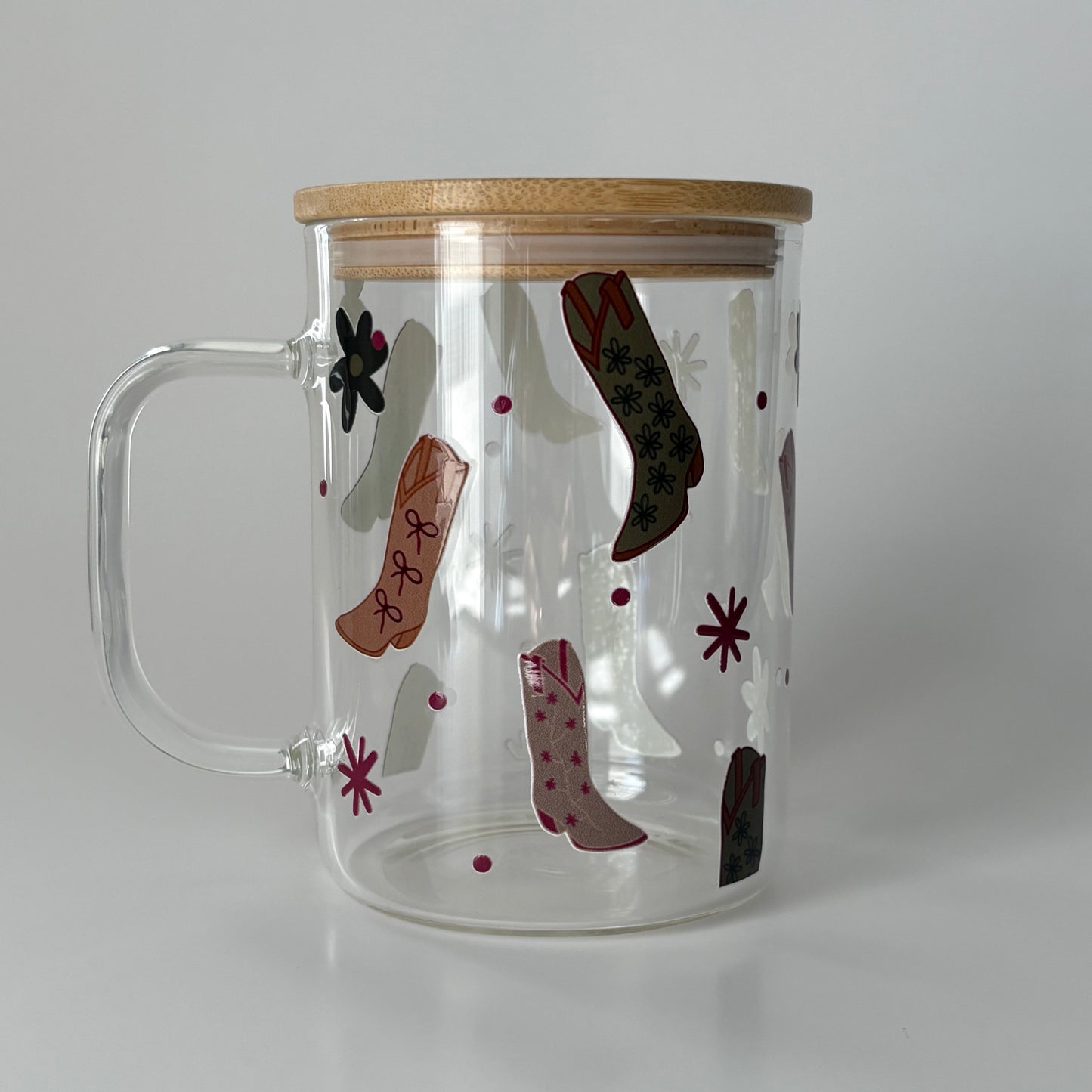 Tasse en verre avec couvercle et paille (17 oz) - Cowgirl 🤠🌻