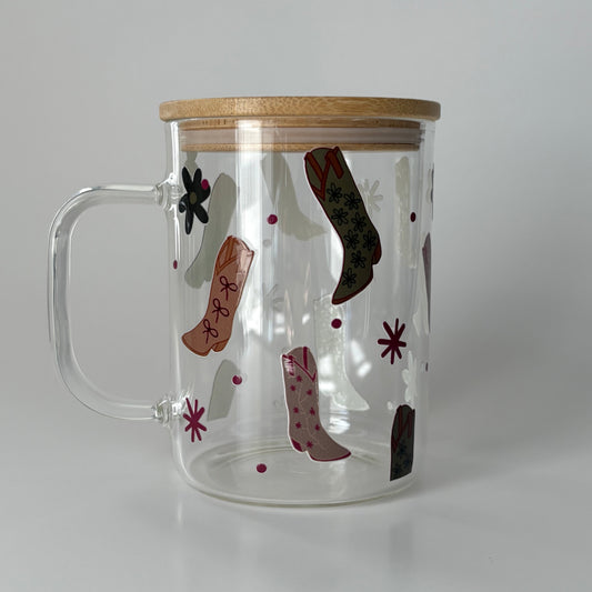 Tasse en verre avec couvercle et paille (17 oz) - Cowgirl 🤠🌻