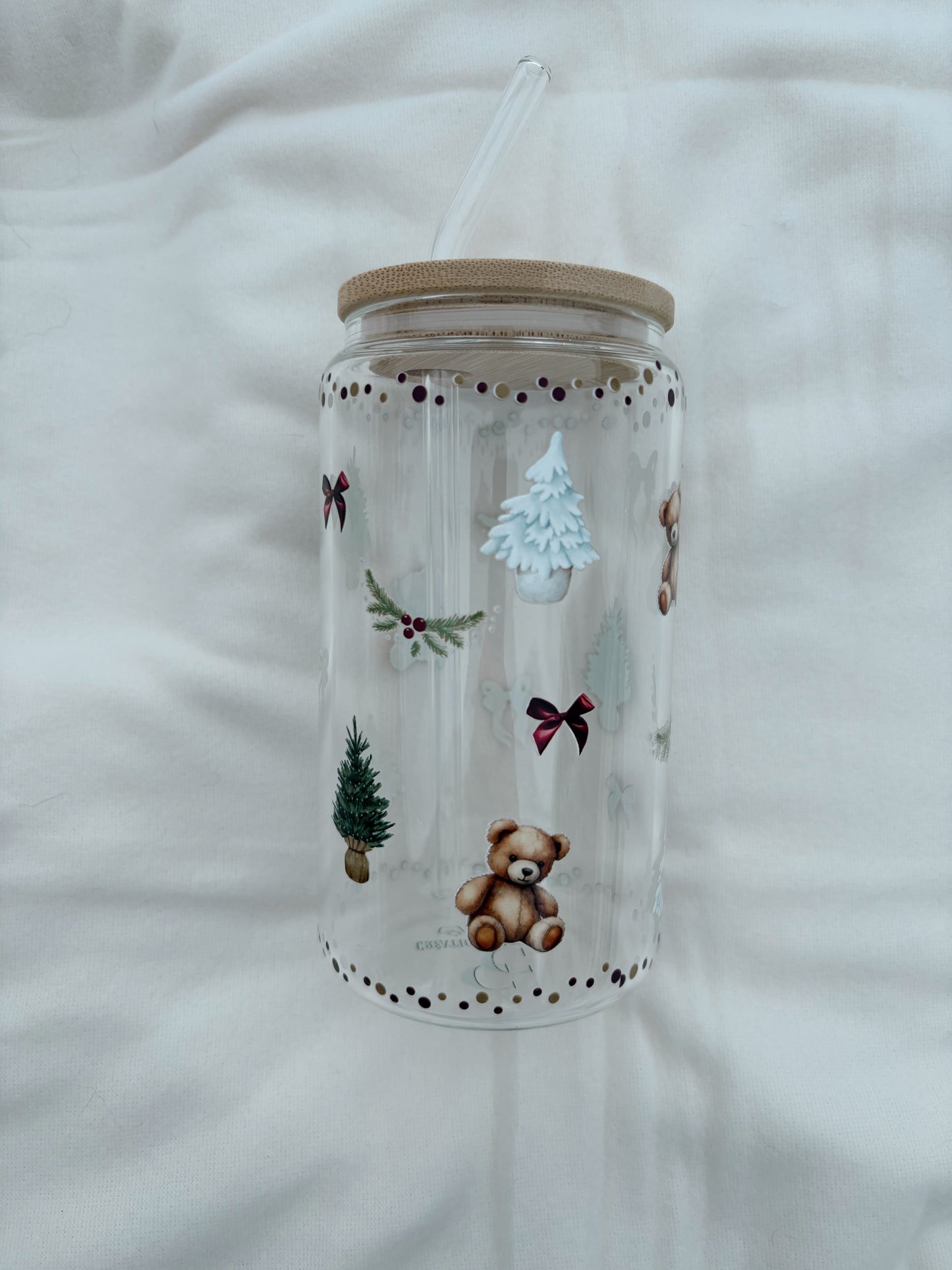 Tumbler en verre avec couvercle et paille (16 oz) - Collection Mme Coach - Réveillon 🎄