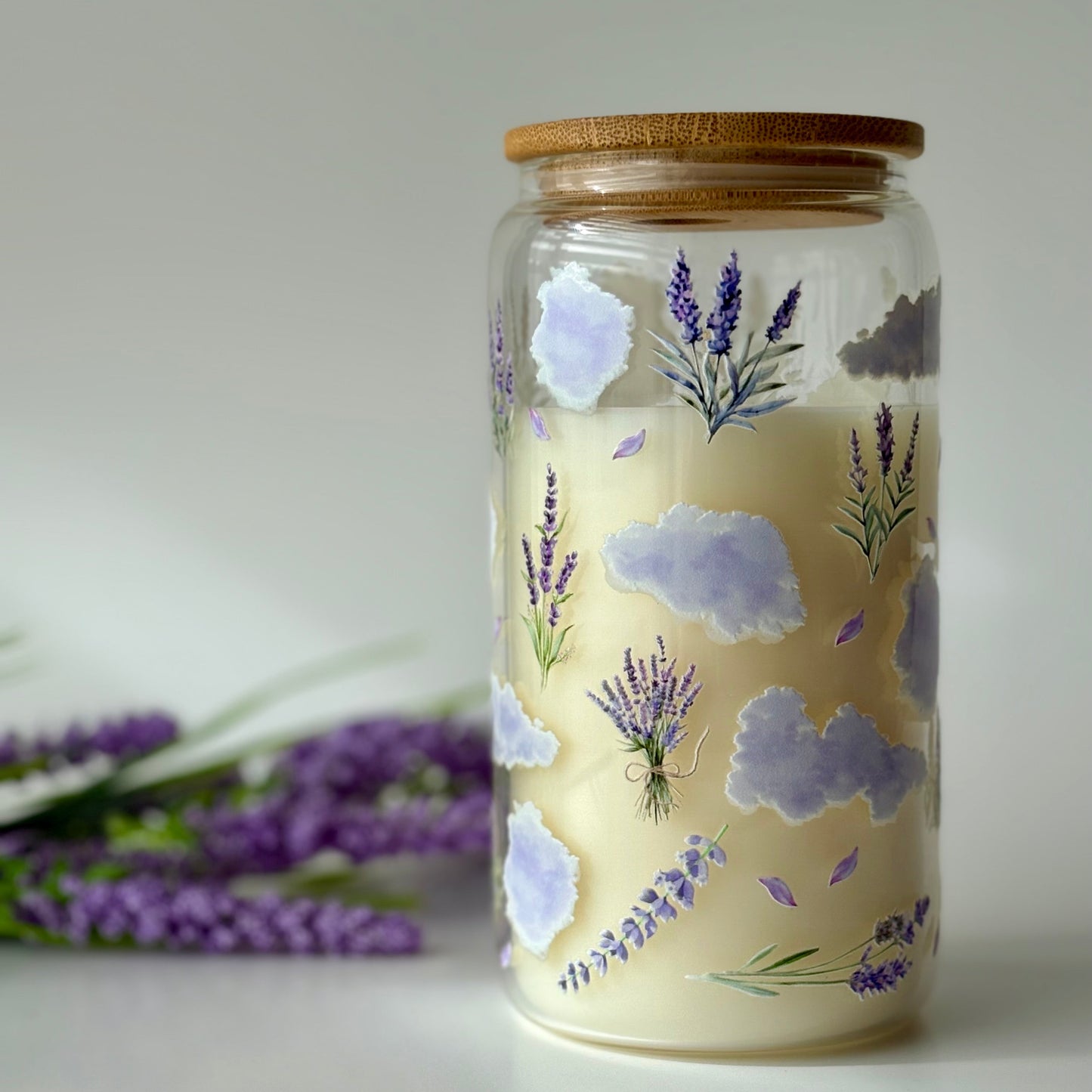 Verre chandelle 2 en 1 - Coton lavande ☁️💜