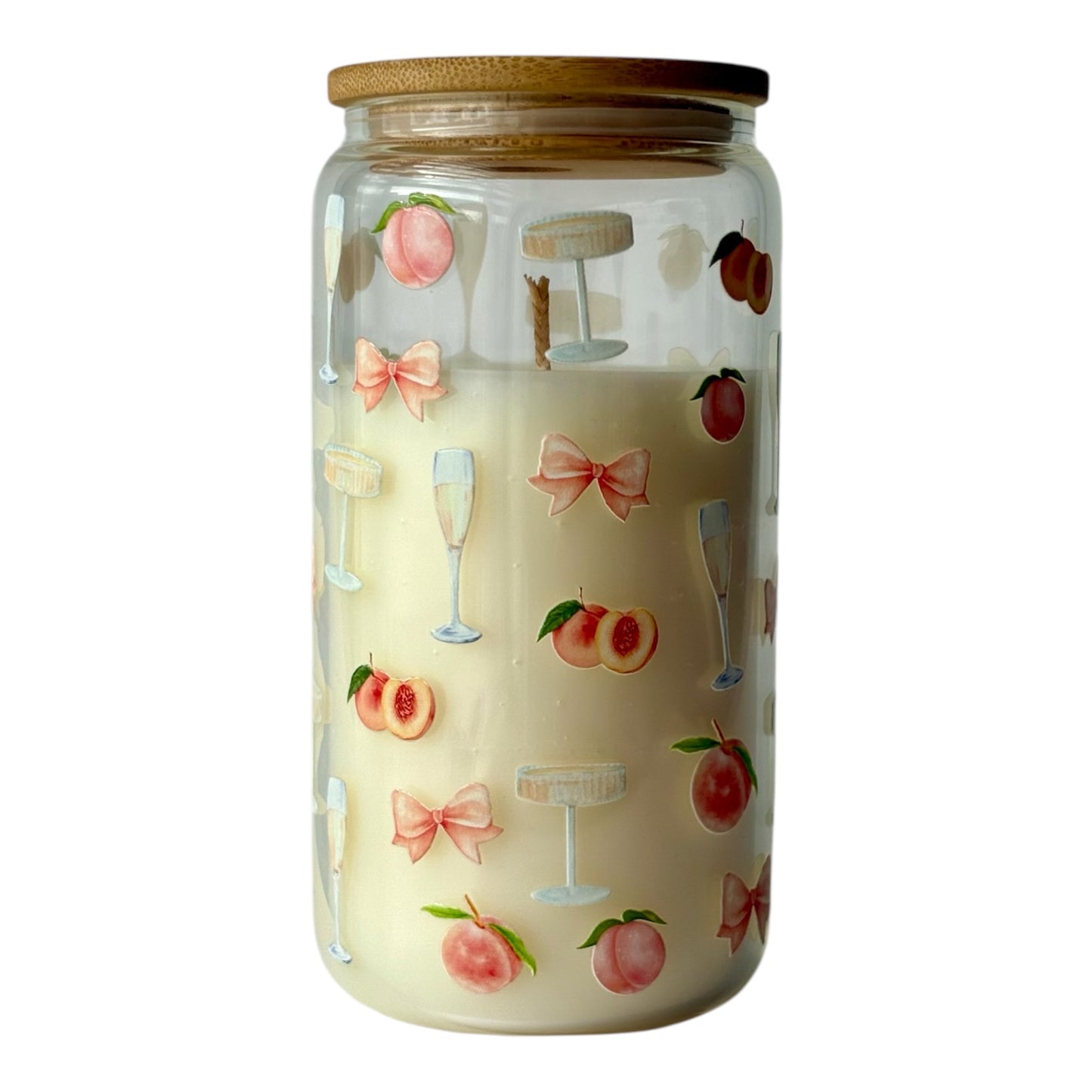 Verre chandelle 2 en 1 - Pêche Champagne 🍑🥂