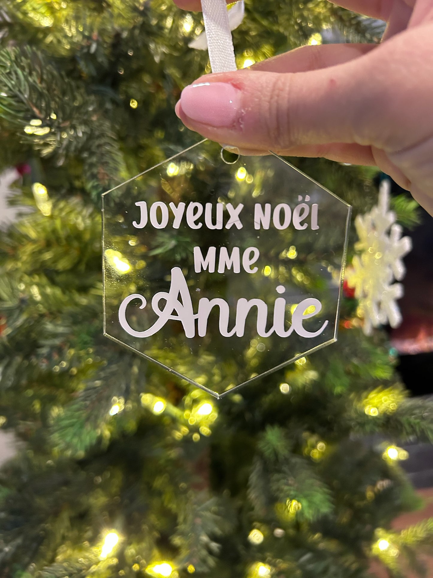 Ornement en acrylique personnalisé - Joyeux Noël 🎄