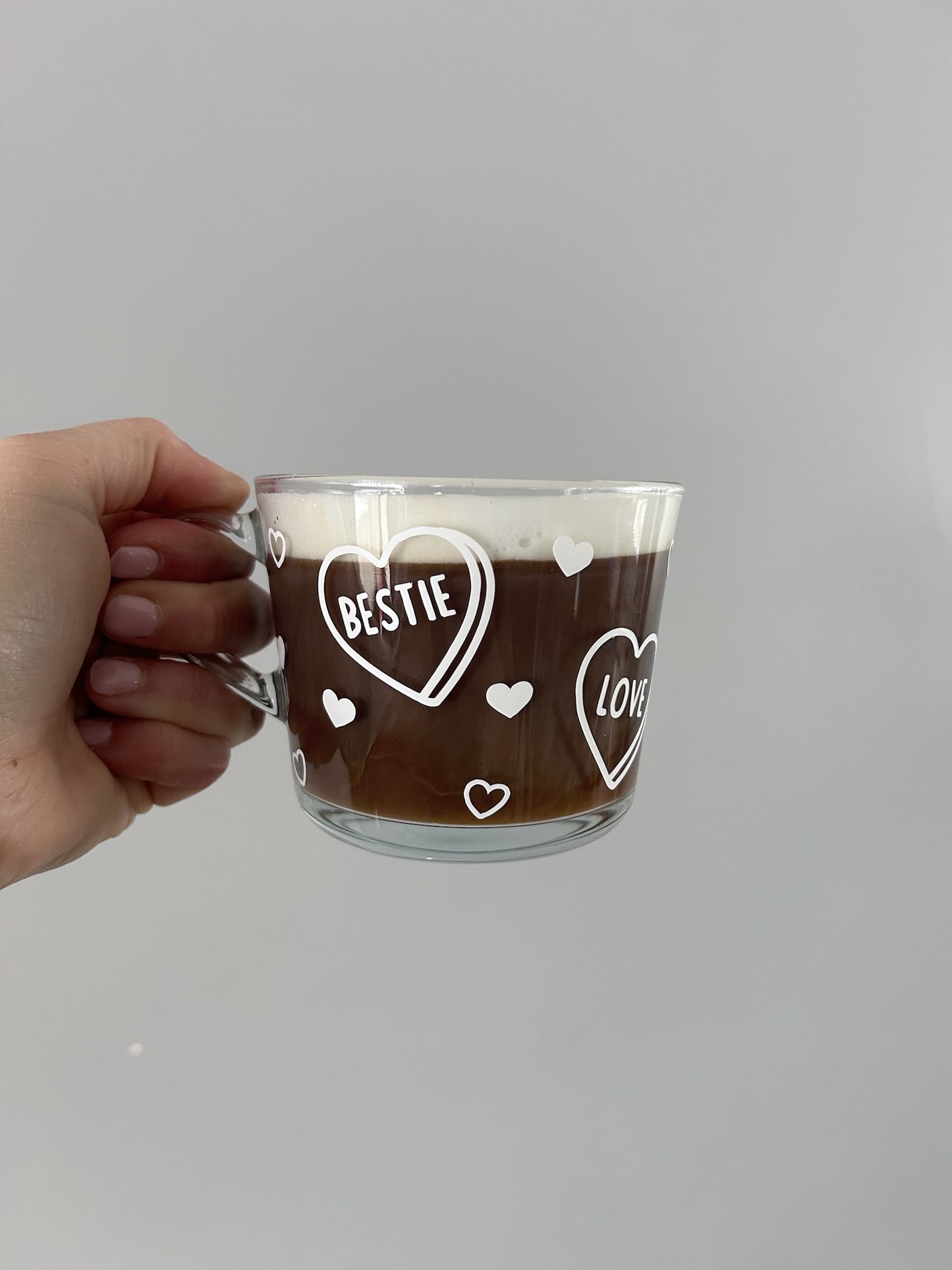 Tasse en verre avec couvercle et paille (17 oz) - Bestie 👯‍♀️