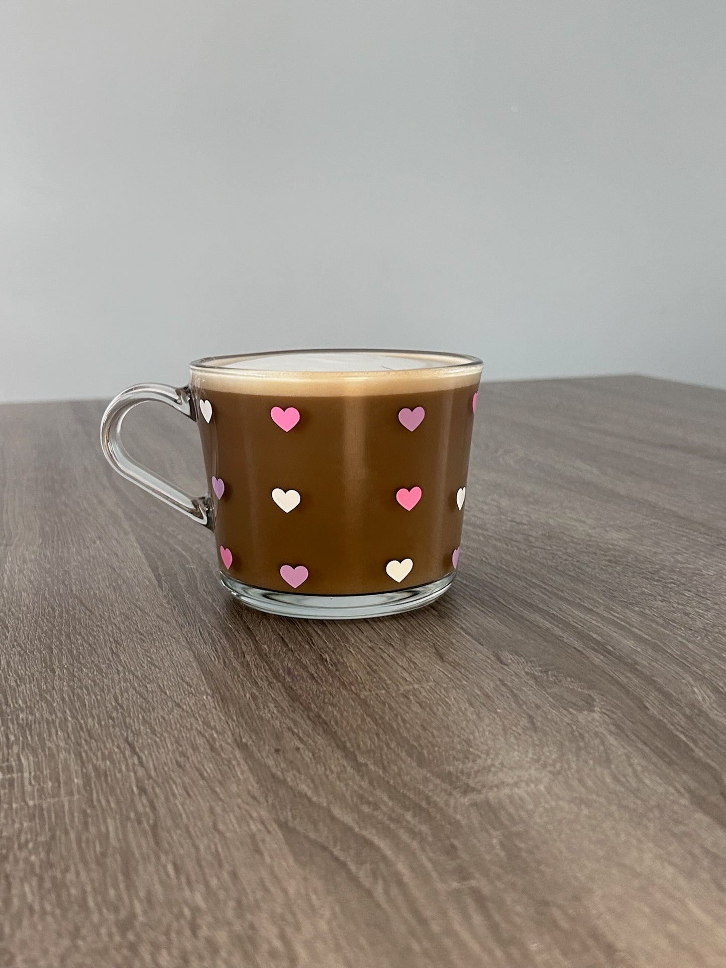 Tasse en verre avec couvercle et paille (17 oz) - Petits coeurs 🤍