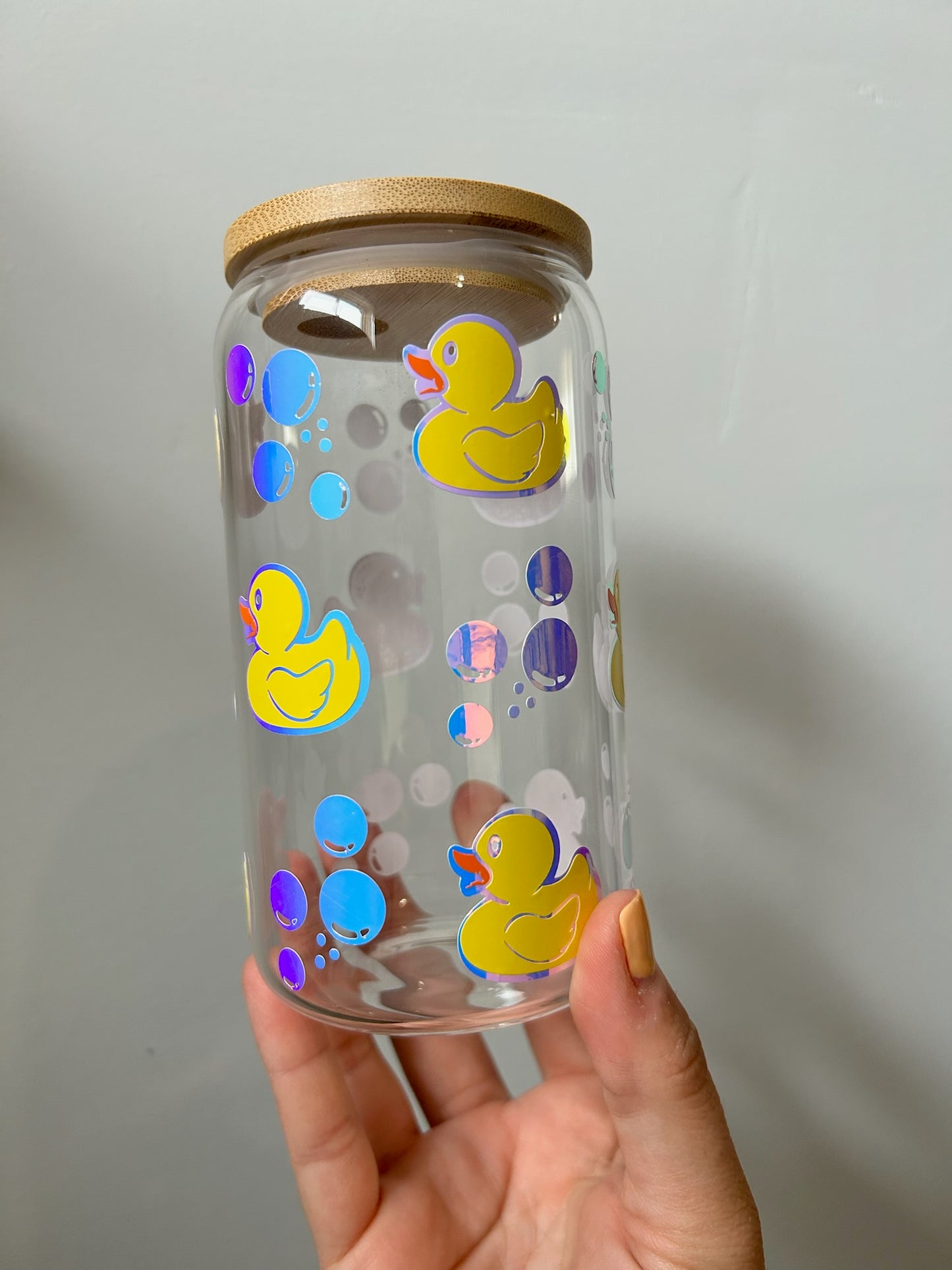 Tumbler en verre avec couvercle et paille (16 oz) - Coin-coin 🦆